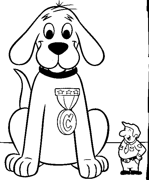 coloriage clifford et sa medaille